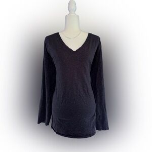 Sonoma Women’s Size 4X Long Sleeve V Neck Black Sparkle Basic Top